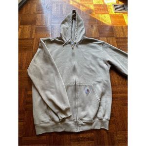 Carhartt Tan Full Zip Sweatshirt Hooded L